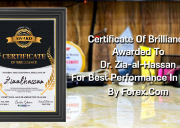 Certificate Of Brilliance From Forex.Com Forex Award To Dr. Zia-al-Hassan
