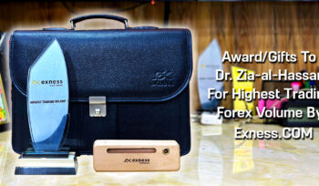 Highest Trading Volume And Leather Bag Forex Trading Award To Dr. Zia-al-Hassan ForexGuru.Pk By Exness