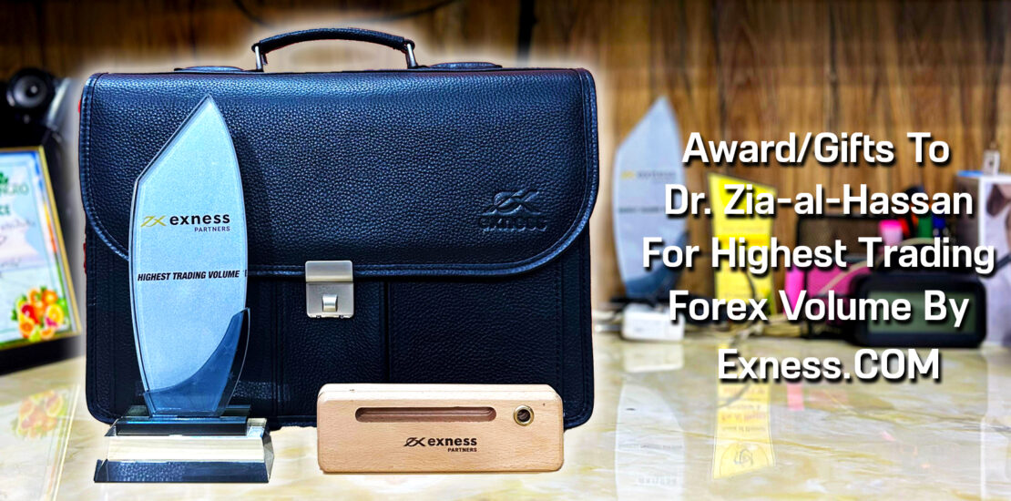 Highest Trading Volume And Leather Bag Forex Trading Award To Dr. Zia-al-Hassan ForexGuru.Pk By Exness