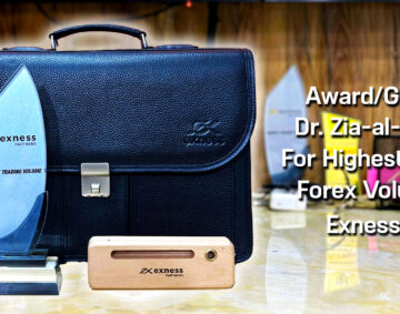 Highest Trading Volume And Leather Bag Forex Trading Award To Dr. Zia-al-Hassan ForexGuru.Pk By Exness